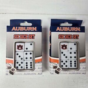 Auburn Tigers Lot of 2 NCAA Six Dice Set MasterPieces UAB3140 Team Logo Dice